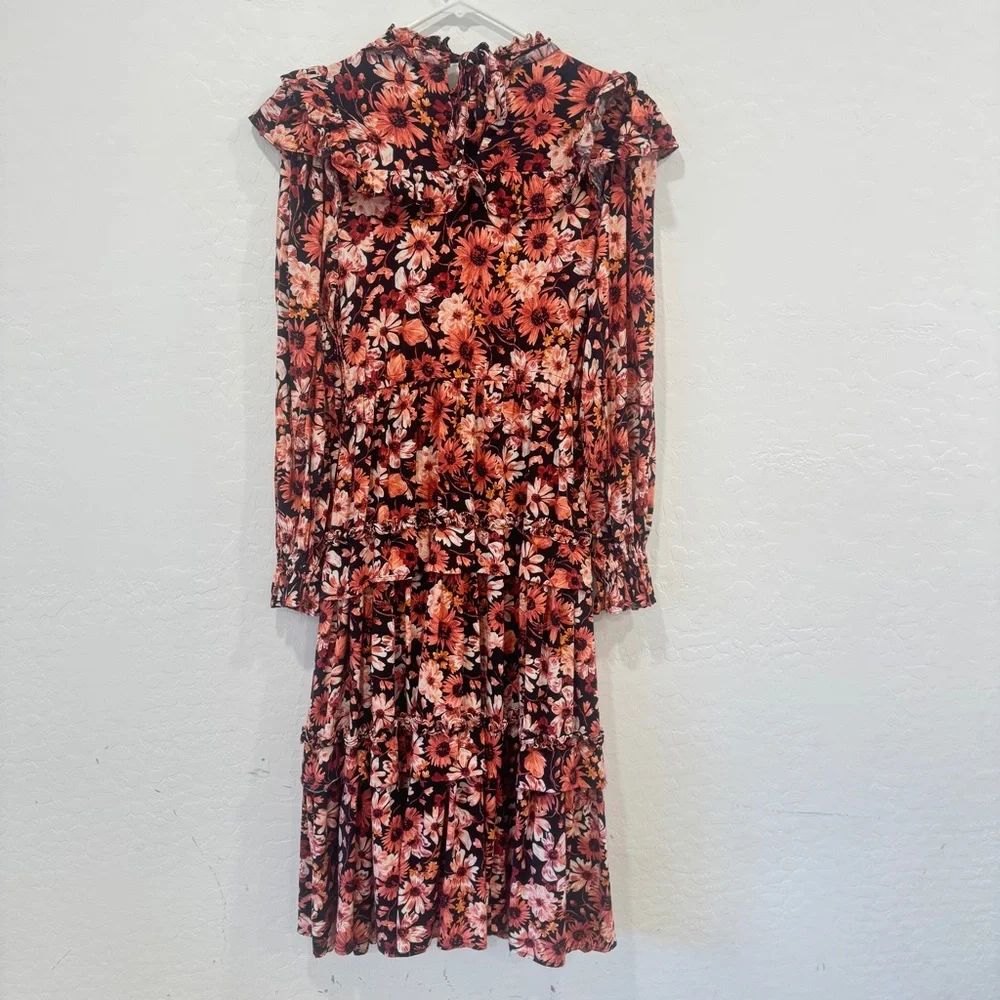 Rachel Parcell Floral Tiered Midi Dress Womens 6 Spring Easter Peasant - Picture 9 of 11
